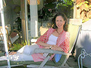Judith Wendell on patio
