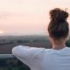 woman viewing sunset