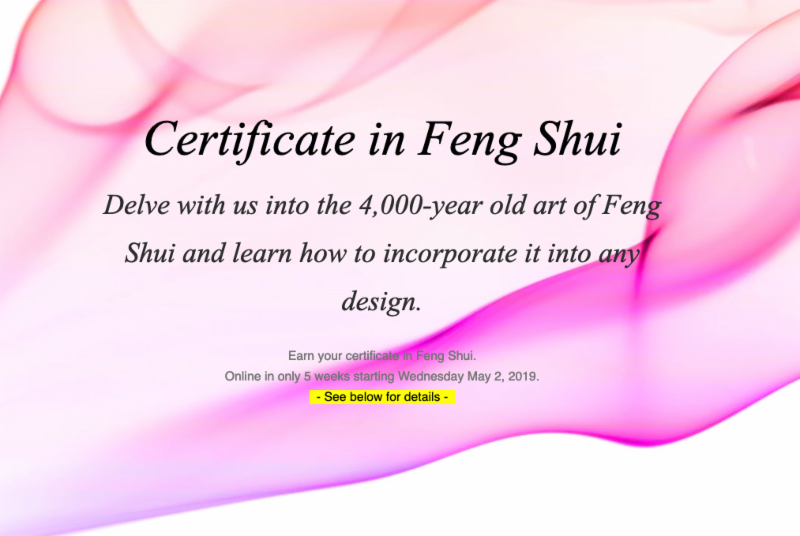 certificate in feng shui