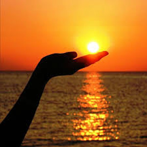 sunset hand