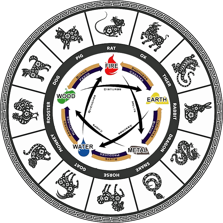 Chinese Calendar: 12 Animals & 5 Elements